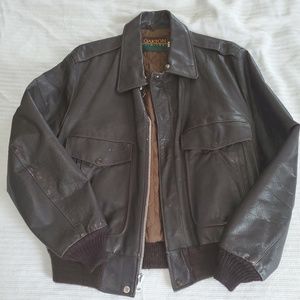 Vintage leather bomber jacket